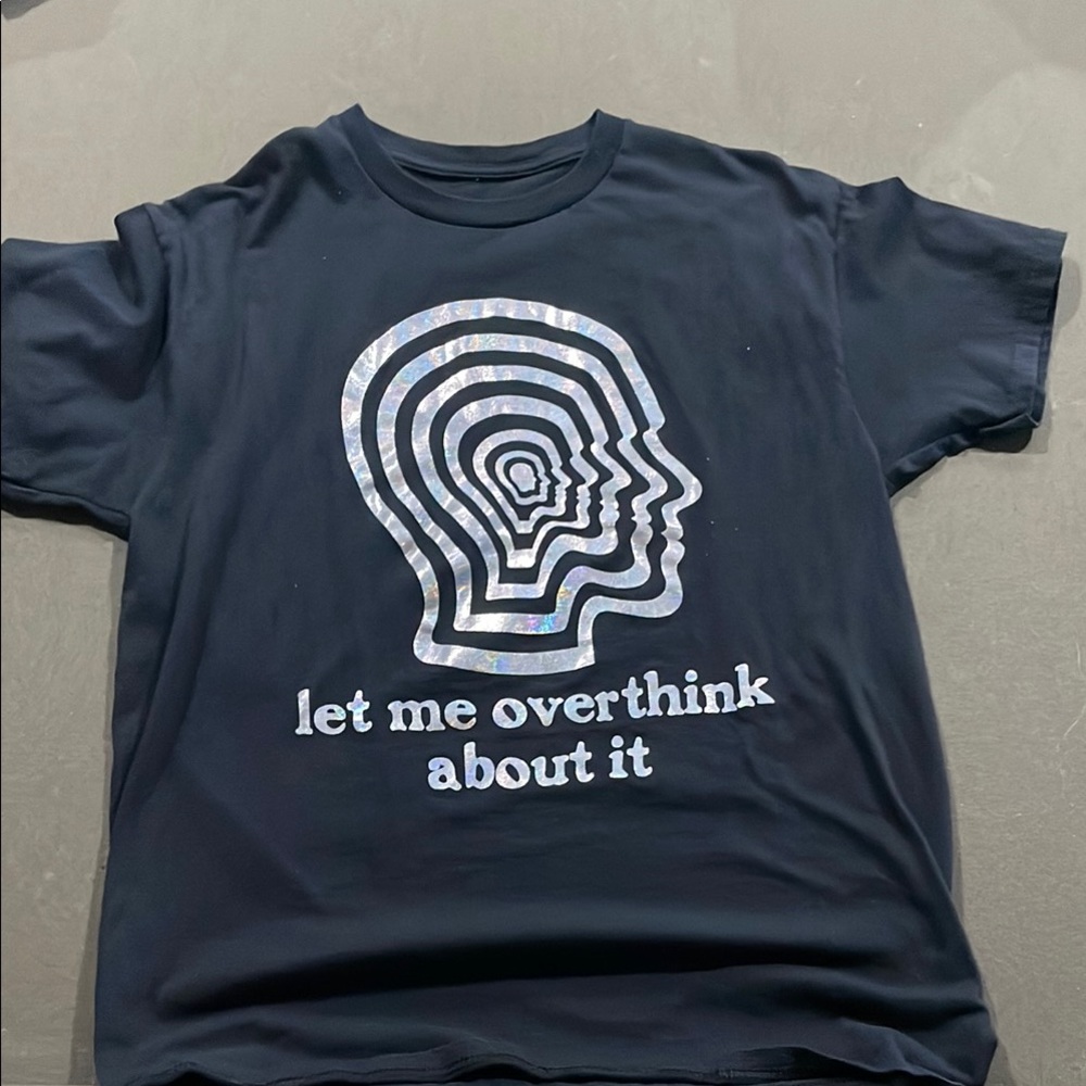 Black Graphic T-Shirt with Holographic Design